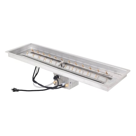 8x36 Rectangular Drop-in Pan And 30 SS Linear Bullet Burner,Match Lit W/Flame Sense,Natural Gas